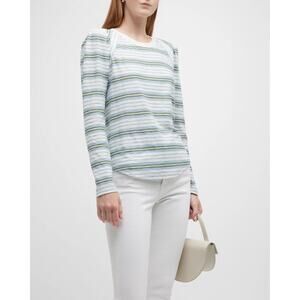 Veronica Beard Mason Longsleeve Stripe Baseball Tee Sz Medium *Flaw*